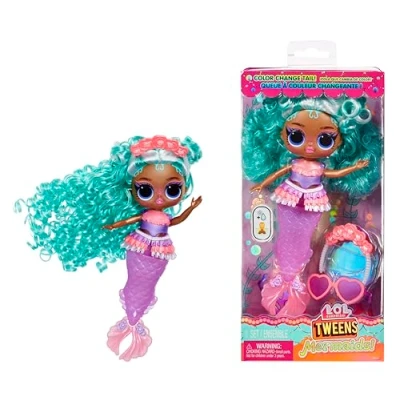 Image de L.O.L. Surprise! Tweens Mermaid Serena Finn Poupée Mannequin avec Queue de Sirène Couleur Changeante, Nageoire Mobile et Accessoires Jouets pour Enfants Collectionneurs à Partir 4 Ans