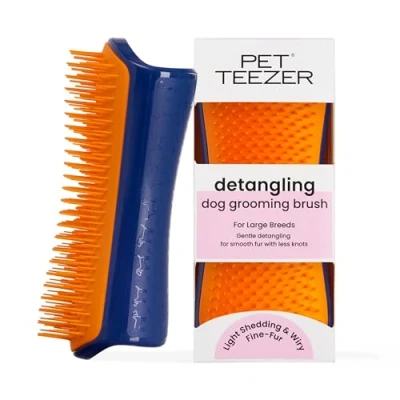 Afbeelding van Pet Teezer, Ontwarrende en verzorgingsborstel voor honden, marineblauw oranje