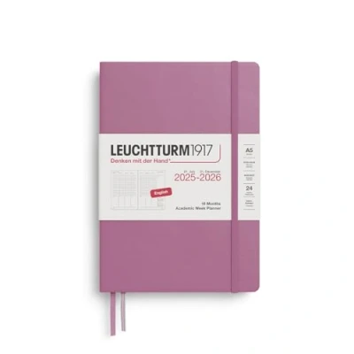 Afbeelding van Leuchtturm1917 A5 Medium Academic Week Planner 2025/2026 (18 mnds) hardcover Dusty Rose