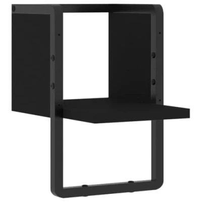 Image de vidaXL Étagère murale avec barre noir 20x25x30 cm