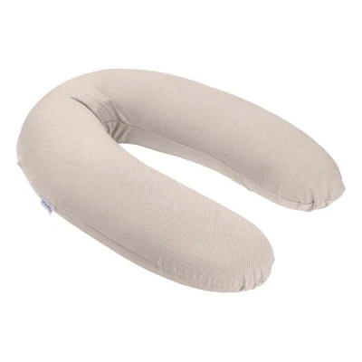 Afbeelding van Doomoo Buddy Voedingskussen Zwangerschapskussen Zijslaapkussen met superfijne en extra stille microkorrels Bio katoen 180cm Corduroy Sand