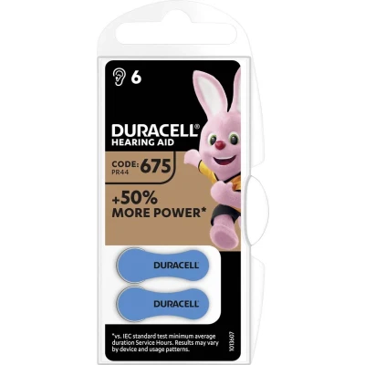 Afbeelding van Duracell Batterij voor hoortoestel ZA675 1.45 V 6 stuk(s) 630 mAh Zink lucht 675AC