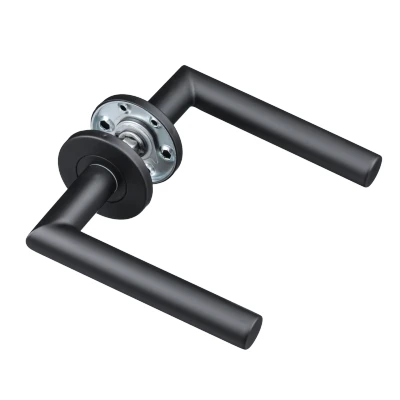 Afbeelding van Ostiumhome® Bobbio Deurklink Mat Zwart op Rond Rozet