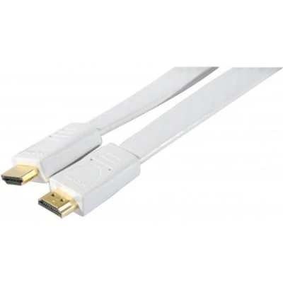 Afbeelding van Exertis Connect High Speed HDMI Flat cable, vergulde stekkers, St. A / A, wit, 1,0 m white (1 m, HDMI), Videokabel