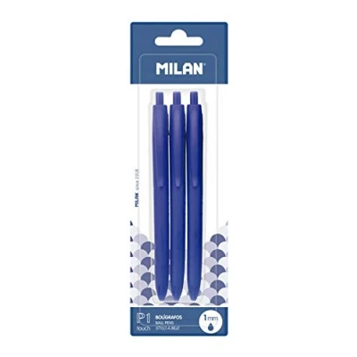 Afbeelding van Milan Balpen Met Drukknop P1 Touch 1 Mm Blauw 3 Stuks