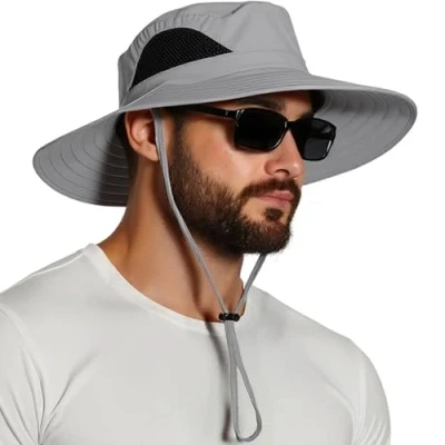 Afbeelding van EINSKEY Hoed met uv bescherming, voor dames en heren, brede rand, opvouwbaar, waterdicht, safari, wandelen, reizen tuinieren