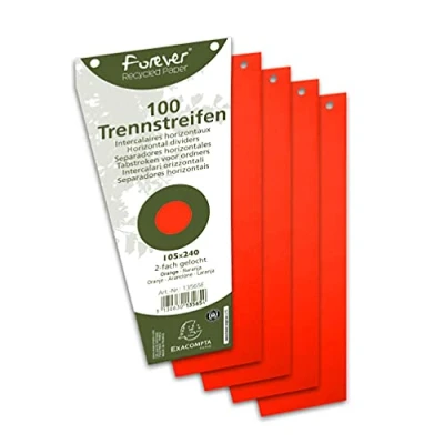 Afbeelding van Exacompta Scheidingsstroken oranje trapezium 180 g/m², gerecycleerd, met perforatie (pak 100 stuks)