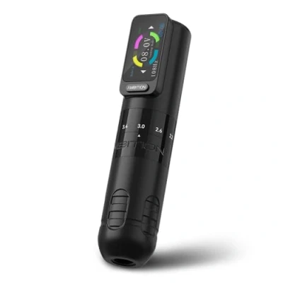 Afbeelding van Ambition Seher Draadloze tattoo machine met 6 slagen lengte 2,2 mm 4,2 mm, roterende patroonpen 2400 mAh touch toetsen, digitaal led display voor artiesten