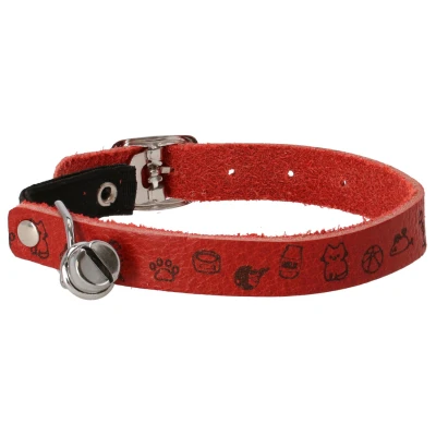 Afbeelding van Adori Poezenbandje Met Print 1.4x30 cm Kattenhalsband Rood