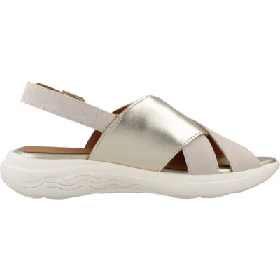 Afbeelding van Geox D Spherica Sandalen met plateauzool, Dames, Maat: 38, light sand gold Leer