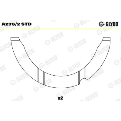 Afbeelding van GLYCO A276/2 STD Afstandsschijf, krukas TOYOTA: Celica VII Coupe