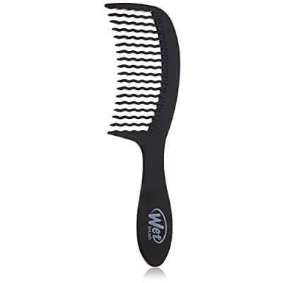 Afbeelding van WetBrush Detangkam met golvende tanden groot oppervlak om door knopen te glijden, Wet Brush kam is zacht voor het haar, alle haartypes, zwart