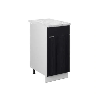 Afbeelding van Vicco Keukenonderkast Fame Line, Zwart gestreept/Wit, 40 cm , WB Marmer