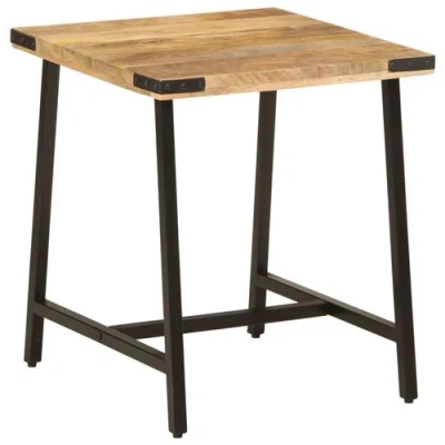 Afbeelding van Bijzettafel 45x45x50 cm massief mangohout en ijzer