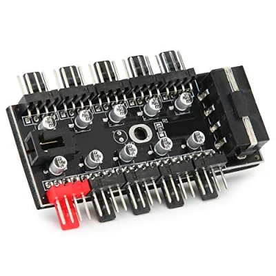 Afbeelding van PC Chassis fan Hub PWM Control 12V CPU Ventilator Splitter Controller 4 pins SATA/4D voor 12 V moederbord 3 pin/4 (4D)