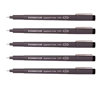 Afbeelding van Staedtler Pigment Liner viltstiften, punt 0,05 mm, zwart, 5 stuks
