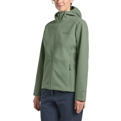 Afbeelding van Jack Wolfskin Bornberg Hoody Softshelljas, Dames, Maat: Large, Eucalyptus