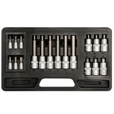 Afbeelding van YATO YT 7752 Doppenset 18 Chroom vanadium staal 1/2, 1/4