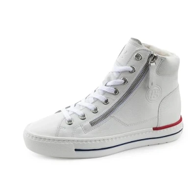 Afbeelding van Paul Green Sneakers hoog, Dames, Maat: 39, Weiß Leer