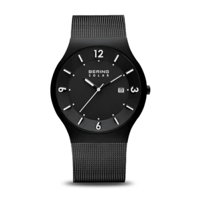 Afbeelding van Bering analoog herenhorloge met polsbandje van roestvrij staal en saffierglas, zwart/zwart