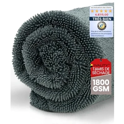 Afbeelding van IVALITY® Absorberend sterk 80 x 50 cm 1400 GSM Twisted Towel Microvezeldoek pluisvrije &amp; lakvriendelijke microvezelreiniging droogdoek motor autoverzorging