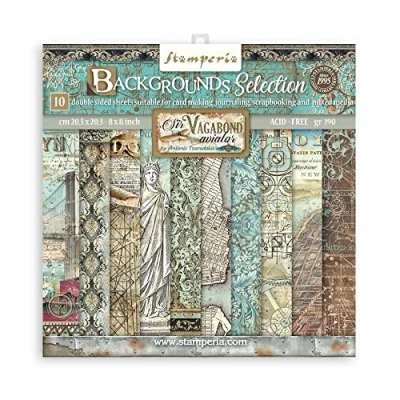 Afbeelding van Stamperia Backgrounds Sir Vagabond Aviator 8x8 Inch Paper Pack (SBBS63)
