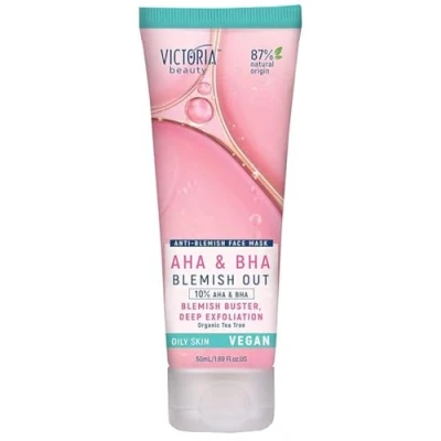 Afbeelding van Victoria Beauty AHA &amp; BHA Blemish Out Gezichtsmasker Anti Vlek/Puist Gezicht Masker + Onzuiverheden Face Mask Huidverzorging Puistenverdelger Diepe peeling 50ml