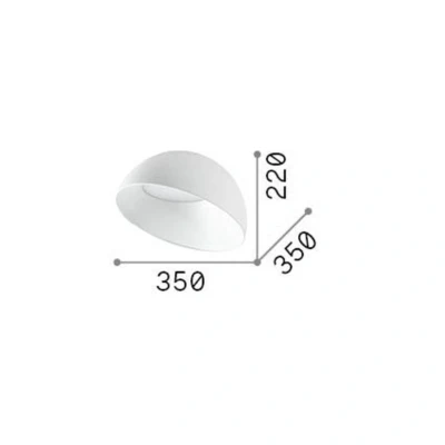 Afbeelding van Ideal Lux LED plafondlamp Corolla 2, wit, metaal, Ø 35 cm