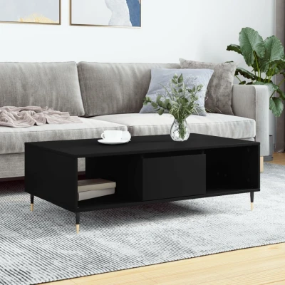Afbeelding van Salontafel 104x60x35 cm bewerkt hout zwart