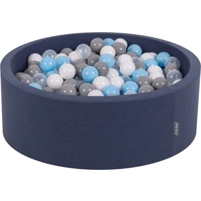 Afbeelding van KiddyMoon ballenbad 90x30cm/200 ballen ? 7cm met kleurrijke voor baby&#039;s kinderen rond, donkerblauw