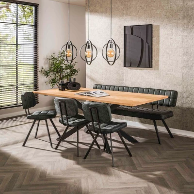 Afbeelding van Hoyz Collection Eetkamertafel 200 Visgraat Eiken 4 Personen
