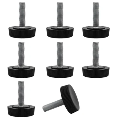 Afbeelding van SKIR&#039;CO Set van 8 M6 x 20 mm meubelnivelleringsvoeten, verstelbare ronde poten, diameter 25 mm, schroefdraadnivelleringsvoet