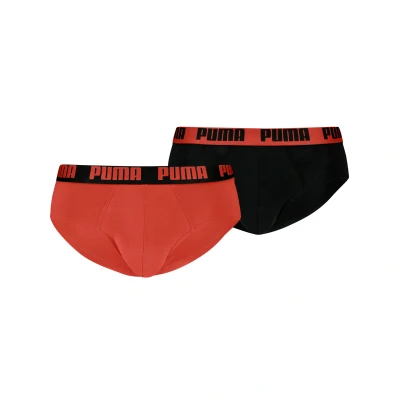 Image de PUMA Briefs (2 Pack) Men, Vêtements, Mid Grey Melange/Orange, 2