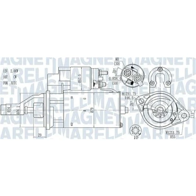 Afbeelding van MAGNETI MARELLI 063721114010 Startmotor 12 2 10 AUDI: A4 B7 Avant, B6 Saloon