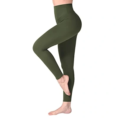 Image de SINOPHANT Legging taille haute pour femme, élastique doux et opaque, contrôle du ventre, grande entraînement, gym, yoga, Lot n1, vert militaire, S M