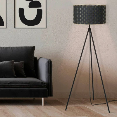 Afbeelding van EGLO Marasales Vloerlamp E27 149 cm Zwart/Koper