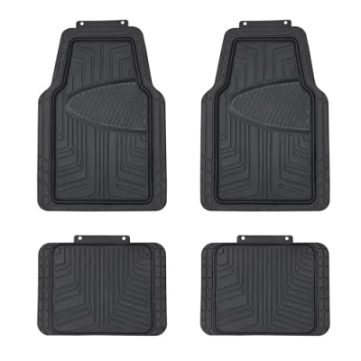 Image de Amazon Basics Ensemble de 4 tapis sol en caoutchouc, pour toutes les saisons, adaptés aux voitures, SUV et camions, noir