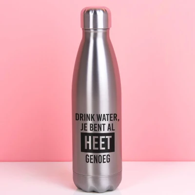 Afbeelding van Thermosfles Heet Genoeg Zilver