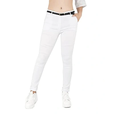Afbeelding van JOPHY &amp; CO. Elastische chino voor dames met riem (Art. 3008), wit 417, M