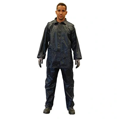 Afbeelding van Gahibre Volledig waterpak, opvouwbare en lichte regenjas, waterdicht werkpak, waterdichte broek jas, blauw, maat XL