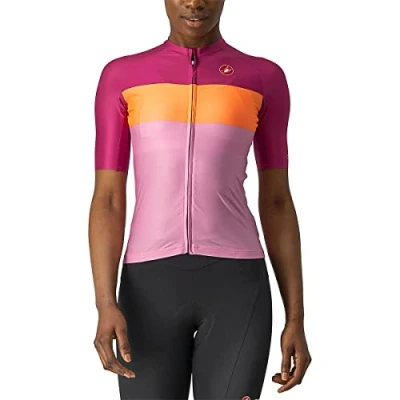 Afbeelding van Castelli Fietsshirt Korte Mouwen Dames Roze Paars AERO PRO W JERSEY PINK CORAL FLASH MAGENTA L