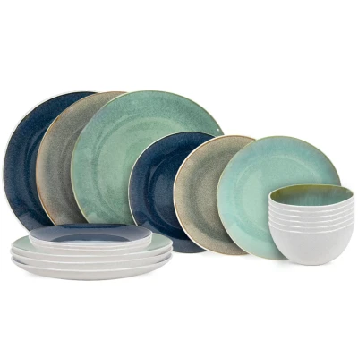 Afbeelding van Cookinglife Serviesset Belize 18 delig / 6 personen dinerborden ø 26 cm, ontbijtborden 21 soepkommen 15 cm