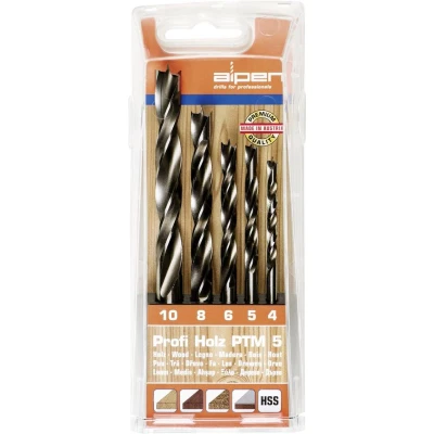 Afbeelding van Alpen 600114100 Hout spiraalboorset 5 delig 4 mm, 6 8 10 mm Cilinderschacht 1 set(s)