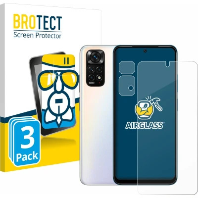 Afbeelding van BROTECT Screenprotector voor Xiaomi Redmi Note 11S (Voor+Camera) Folie Beschermfolie Beschermglas transparant (3 Stuks)