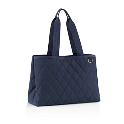 Afbeelding van Reisenthel Classic Shopper L Schoudertas 12L Rhombus Midnight Gold Blauw