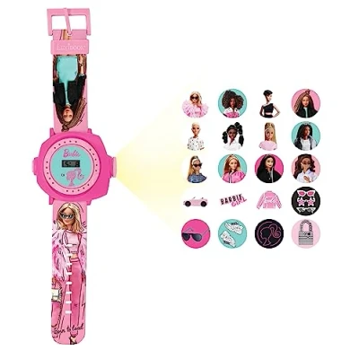 Image de Lexibook Montre Bracelet Ajustable écran Digital avec 20 Projections de l&#039;univers Barbie pour Enfant, Rose