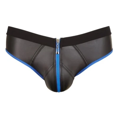 Afbeelding van Svenjoyment Underwear Slip Met Open Achterkant Zwart/Blauw