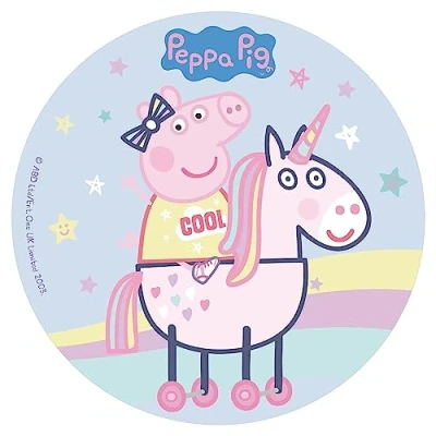 Afbeelding van Dekora Decoratie voor cake, verjaardag, Peppa Big, blad, 20 cm diameter