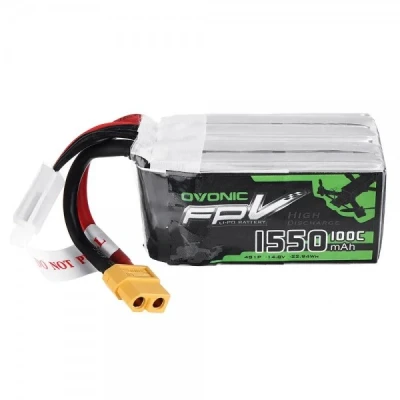 Afbeelding van Li polymeer batterij 1550mAh (14,8V) 100C 4S XT60 stekker voor modelbouw, drones, multicopters, quadrocopter zoals 4S1P