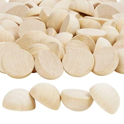 Afbeelding van Belle Vous Natuurlijk Onbewerkt Halve Houten Hobby Ballen (100 Pak) 25mm DIY Gespleten Ronde Set Kunst Benodigdheden Kralen, Sieraden Ontwerp, Maak Kerst Decoraties &amp; Projecten